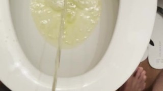 Quick piss in the toilet