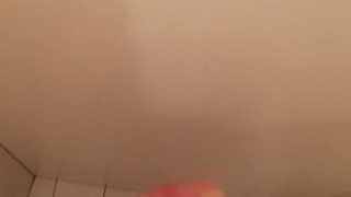 Quick jerk in bathroom before work