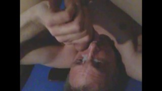 Self-Suck Self-Facial Jerk-Off