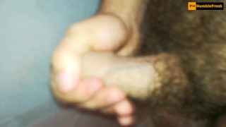 100k views! Hairy guy with tight foreskin jerks off twice with gorgeous cumshot to celebrate!