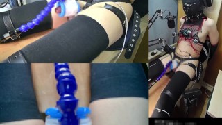 セルフ拘束して、１時間近くSEXマシーンオナホにで何度も何度もメスイキさせられてそれでも射精できなくて最後に手コキで射精する動画 2021-07-22