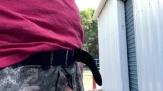 Outdoor short piss