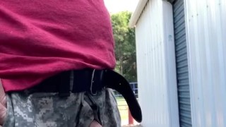 Outdoor short piss