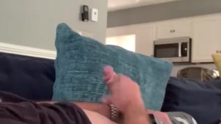 Cumming on the Couch - DILF Jerking Off