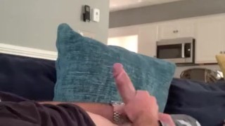 Cumming on the Couch - DILF Jerking Off
