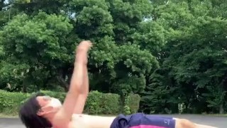 A Japanese idol doing sex training in a park near the Tokyo Olympics venue! [Big ass][Big dick]