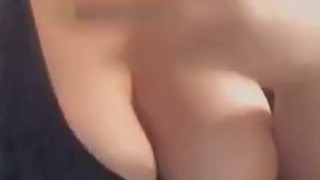 Smoking outside and playing with my big tits