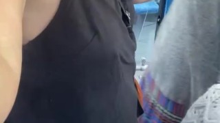 Milf Risky Fingered in Public Bus. Outdoor Amateur