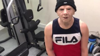 I'm filmed by CAMERA at the GYM ** getting my COCK OUT **