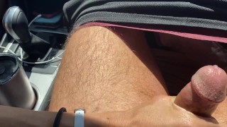 POV MILF foot tease and Handjob while driving