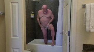 Bear takes a shower