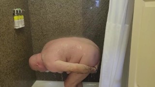 Bear takes a shower