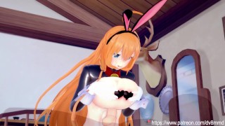 Princess Connect - Reverse Bunny Girl Pecorine Titjob and Anal Creampie