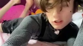 Femboy cutie smiles and teases with his feet