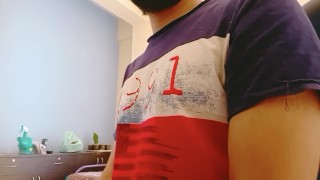 Jerking in a red T