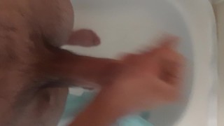 Stroking my fat cock till I cum