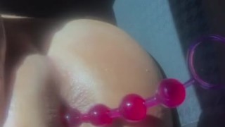 Playing with my wet asshole in my car