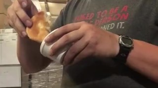 Puckos pig snack at work 
