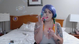 Smoking A Newport & Blowing Bubbles Waiting For Dick