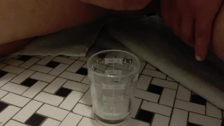 cumming in a shot glass