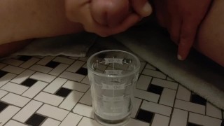 cumming in a shot glass