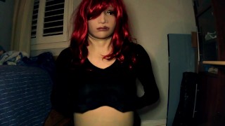 Nancy May Doll 1! A redhead female masked rubber doll wishes to show you her pussy and rubber body!