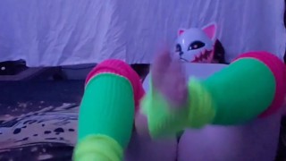 Young Neon Chubby BBW Feet Tease