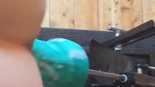 Mr Hankeys alien breeder deep in my hot milf pussy on my fuckmachine 
