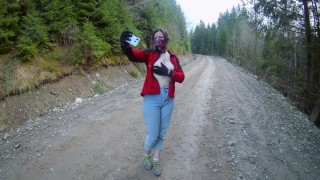 This is how I shoot my solo videos - Risky public nudity in the mountains