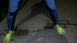 peeing jeans at night