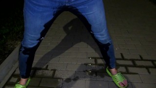 peeing jeans at night