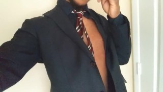 Bbc strips in bathroom while family is in the other room