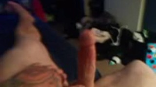 Me stroking my white cock 