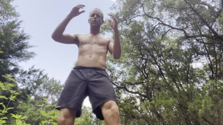 Cam Crest gets naked outside