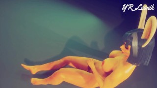 furry futa with tight breasts masturbates