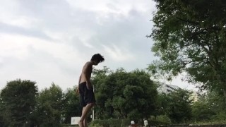 I had high intensity sex training with a fuck buddy in a park near the Tokyo Olympic venue!①