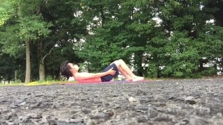 I had high intensity sex training with a fuck buddy in a park near the Tokyo Olympic venue!②【Spanked