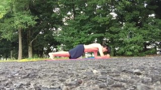 I had high intensity sex training with a fuck buddy in a park near the Tokyo Olympic venue!②【Spanked
