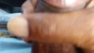Jerking the cum out my black dick