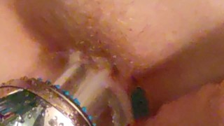 Closeup shower masturbating with loud orgasm