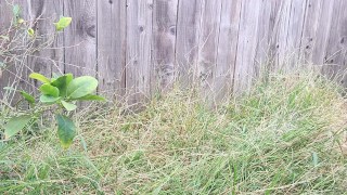 pissing and rubbing my clit outside