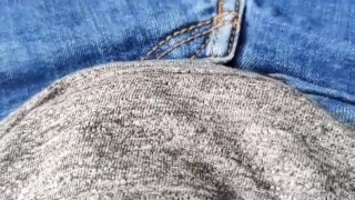 Smoking on the balcony with my full balls and cock so hard - see the twitch at the end