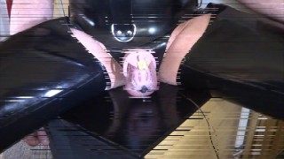 Estim e-stim electro cum load milking with chastity device