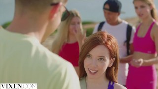 VIXEN Petite redhead Lottie has passionate affair on vacay