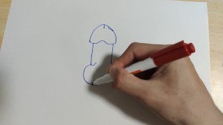 Draw an illustration of a dick. Then write a word that means dick in Japanese.