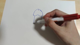 Draw an illustration of a dick. Then write a word that means dick in Japanese.