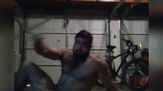 Jacked Bodybuilder Skateboarding Nude and Stroking Thick Cock from Fruitbowl angle showing butthole