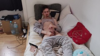 Jerking off while watching porn video