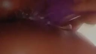 Ebony Teen Stuffs Her Pussy With Toy