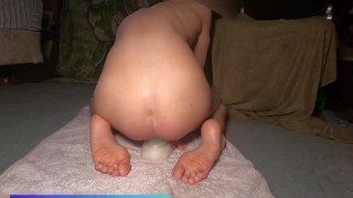 Skinny sissy Wrecks her ass pussy